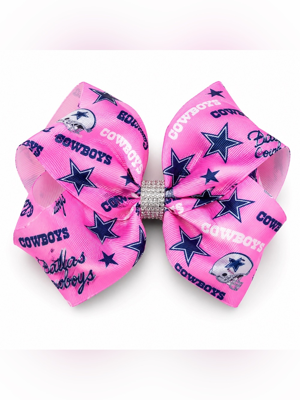 BRAND NEW WITH TAGS Girls Large Pink Dallas Cowboys Double Layer Hair Bow